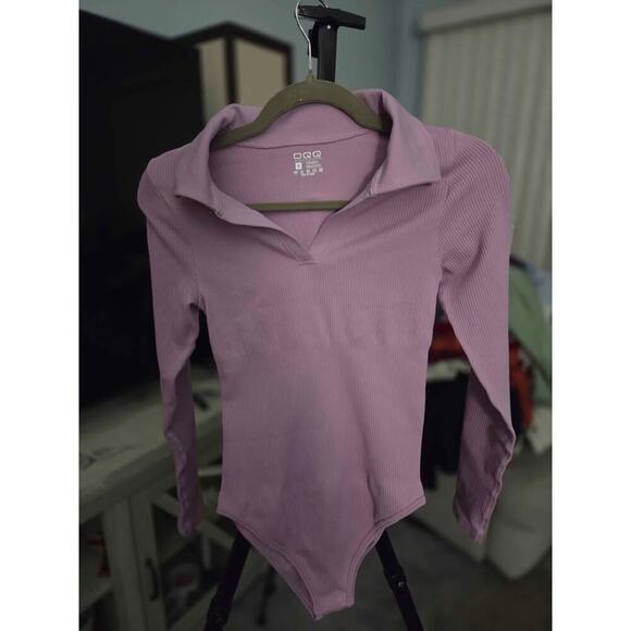 “OQQ Lavender Collared Bodysuit – Feminine & Flattering NEW/ SMALL - Picture 5 of 6